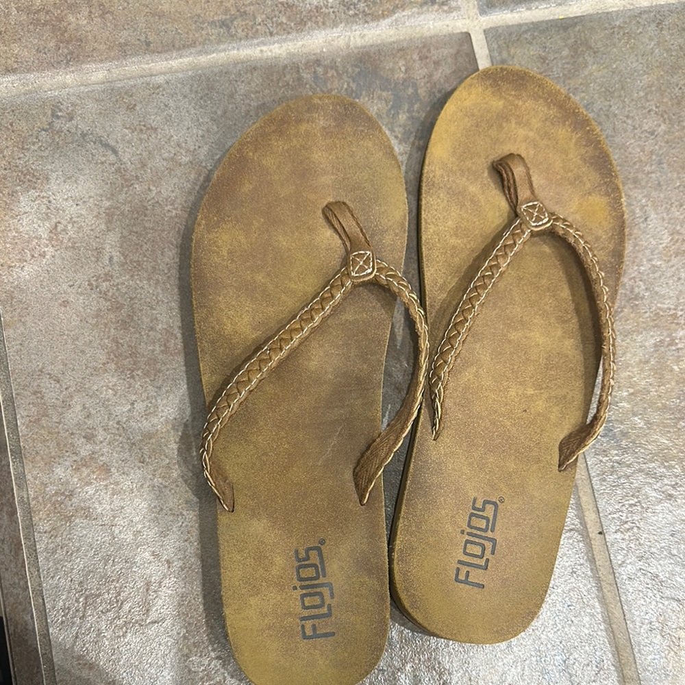 Flojos Brown Sandals with Braided Straps
